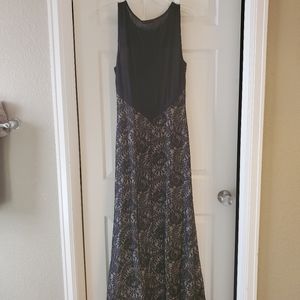 Black and cream evening dress